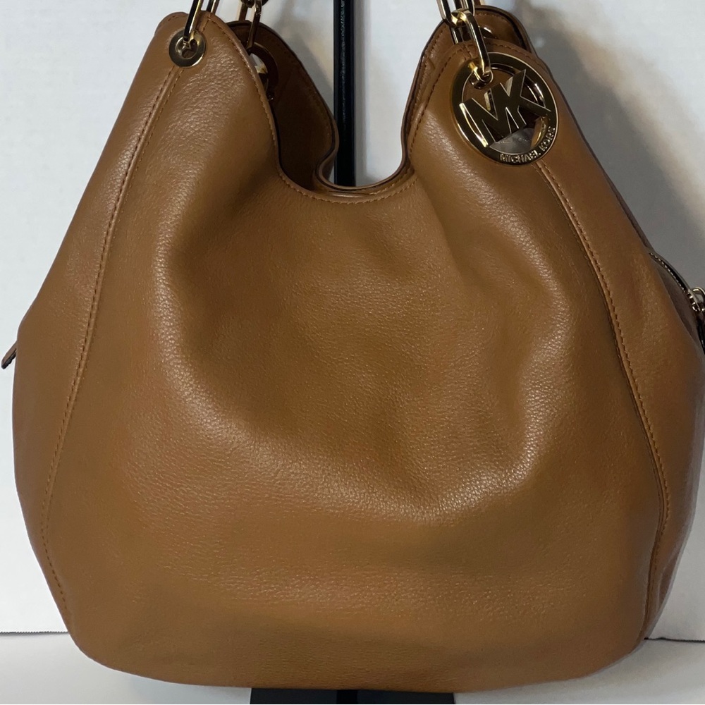 Michael Kors Large Fulton Triple Compartment Hobo Leather Shoulder Bag - Picture 16 of 16